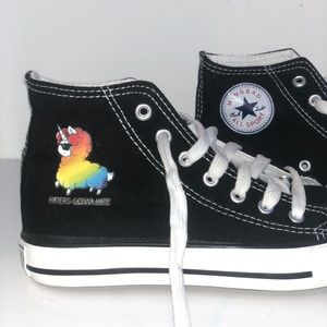 "Haters Gonna Hate" Rainbow Llama Min Bao Shoes